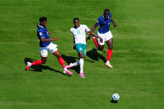 AurÃ lien TchouamÃ ni of France, Nicolas Jackson of Senegal and Dayot Upamecano of France France v Senegal, 2026 FIFA World Cup, WM, Weltmeisterschaft, Fussball Group I, Football, New York New Jersey Stadium, East Rutherford, New Jersey, USA - 16 Jun 2026East Rutherford New York New Jersey Stadium New Jersey (NJ) United States of America EDITORIAL USE ONLY No use with unauthorised audio, video, data, fixture lists, club league logos or live services. Online in-match use limited to 120 images, no video emulation. No use in betting, games or single club league player publications.  Copyright: xJavierxGarcia Shutterstockx 16928918ao