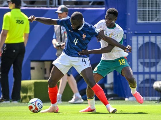Dayot Upamecano of France and Ismaila Sarr of Senegal battle for the ball during the 2026 FIFA World Cup Group I match between France and Senegal at New York New Jersey Stadium on June 16, 2026, in East Rutherford, United States. Photo by Harry Langer, DeFodi Images,detected_source_language