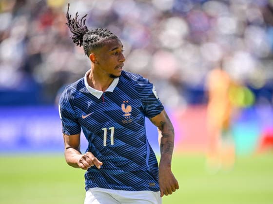 Michael Olise of France looks on during the 2026 FIFA World Cup Group I match between France and Senegal at New York New Jersey Stadium on June 16, 2026, in East Rutherford, United States. Photo by Harry Langer, DeFodi Images,detected_source_language