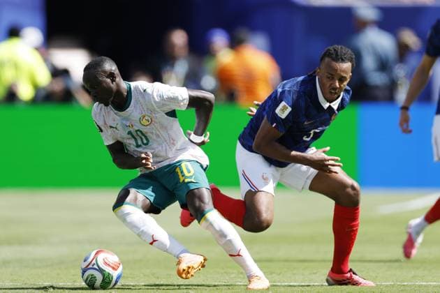 NEW JERSEY - (LR) Sadio ManÃ of Senegal, Jules Kounde of France during the FIFA 2026 World Cup Group I match between France and Senegal at the New Jersey Stadium on June 16, 2026, in New Jersey, United States. MAURICE VAN STEEN ANP FIFA World Cup, WM, Weltmeisterschaft, Fussball 2026 2026 xVIxANPxSportx xMauricexvanxSteenxIVx 561191127 originalFilename: 561191127.jpg