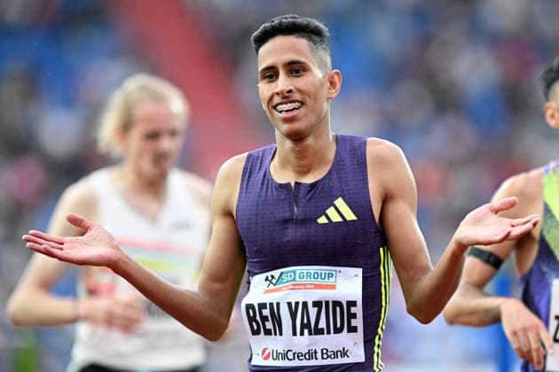 June 16, 2026, Ostrava, Czech Republic: BEN YAZIDE Salah Eddineof of Marocco celebrate after winning 3000 m Steeplechase Men (8:09.88) at the World Athletics Continental Tour Golden Spike event in Ostrava in the Czech Republic. Ostrava Czech Republic - ZUMAr156 20260616_aap_r156_057 Copyright: xSlavekxRutax