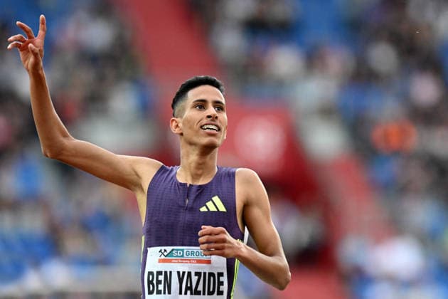 June 16, 2026, Ostrava, Czech Republic: BEN YAZIDE Salah Eddineof of Marocco celebrate after winning 3000 m Steeplechase Men (8:09.88) at the World Athletics Continental Tour Golden Spike event in Ostrava in the Czech Republic. Ostrava Czech Republic - ZUMAr156 20260616_aap_r156_059 Copyright: xSlavekxRutax