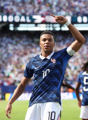 France s Kylian Mbappe celebrates a goal during the FIFA World Cup, WM, Weltmeisterschaft, Fussball 2026 group stage match France against Senegal in at MetLife stadium in de New Jersey, USA, 16 June 2026. FIFA World Cup 2026 - Group I - France vs Senegal !ACHTUNG: NUR REDAKTIONELLE NUTZUNG!  Copyright: xSebastiaoxMoreirax GR2325 20260616-55020615552_1