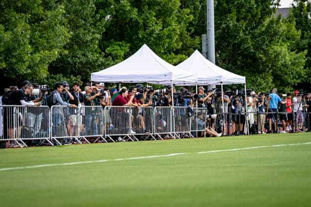 DALLAS Media interest during the 2026 World Cup; Croatias training session at Washburne Soccer and Track Stadium on June 16, 2026, in Dallas, United States. Photo by Stefan Koops, EYE4IMAGES, DeFodi Images,detected_source_language