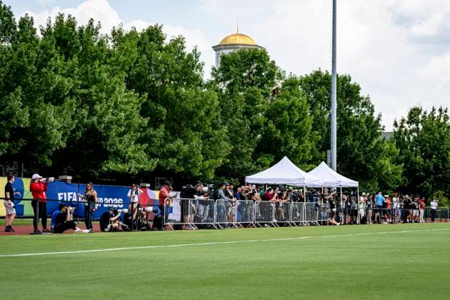 DALLAS Media interest during the 2026 World Cup; Croatias training session at Washburne Soccer and Track Stadium on June 16, 2026, in Dallas, United States. Photo by Stefan Koops, EYE4IMAGES, DeFodi Images,detected_source_language