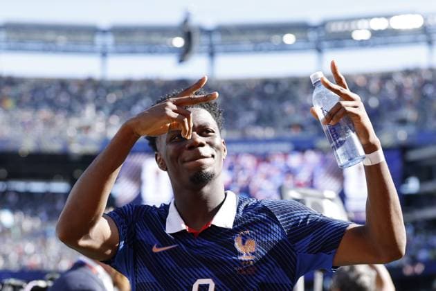 NEW JERSEY - Aurelien Tchouameni of France celebrates the victory during the FIFA 2026 World Cup Group I match between France and Senegal at the New Jersey Stadium on June 16, 2026, in New Jersey, United States. MAURICE VAN STEEN ANP FIFA World Cup, WM, Weltmeisterschaft, Fussball 2026 2026 xVIxANPxSportx xMauricexvanxSteenxIVx 561195212 originalFilename: 561195212.jpg