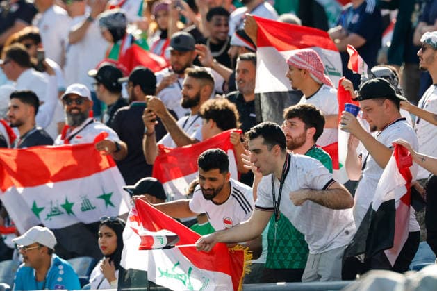 Iraq fans show their support before the start of the match between Iraq and Norway in their FIFA World Cup, WM, Weltmeisterschaft, Fussball match at Gillette Stadium in Foxborough, Massachusetts, on Tuesday, June 16, 2026.  BOP20260616005 CJxGUNTHER