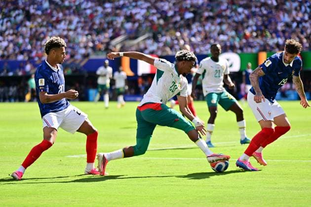 MetLife Stadium New Jersey (NY), 06 16 2026 - WORLD CUP FRANCE X SENEGAL - Senegalese player Ibrahim Mbaye during the match between FRANCE X SENEGAL, valid for the first round of group I of the 2026 FIFA World Cup, WM, Weltmeisterschaft, Fussball held at MetLife Stadium, in New Jersey, on the afternoon of Tuesday, June 16. (Photo: Eduardo Carmim Photo Premium SPP) 30930 (Eduardo Carmim SPP)  Copyright: xEduardoxCarmimx xSPPx spp-en-EdCa-eduardo_carmim_photo_premium_491116