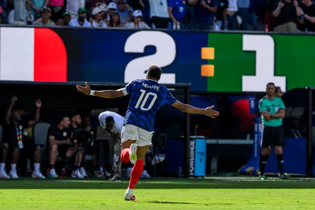France v Senegal - FIFA World Cup, WM, Weltmeisterschaft, Fussball 2026 Kylian Mbappe of France celebrates after scoring a goal during the FIFA World Cup 2026 Group I football match between France and Senegal. East Rutherford United States Copyright: xNicolòxCampox
