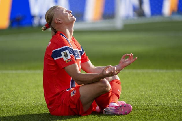 Erling Haaland of Norway celebrates after scoring the team s first goal during the FIFA World Cup, WM, Weltmeisterschaft, Fussball 2026 Group I match between Iraq and Norway at Boston Stadium on June 16th,2026 (Photo by Richard Callis Sports Press Photo)  Copyright: xRichardxCallis SportsxPressxPhotox Sportspressphoto_SPR167860