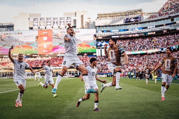 Mens Soccer 2026 FIFA World Cup Group I Iraq vs. Norway June 16, 2026 Goal celebration by Aymen Hussein (18), Iraq Boston, Boston Stadium, Massachusetts, United States of America,detected_source_language