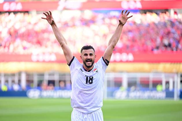 Iraq v Norway - FIFA World Cup, WM, Weltmeisterschaft, Fussball 2026 - Group I FOXBOROUGH, UNITED STATES - JUNE 16: Aymen Hussein (18) of Iraq celebrates after scoring a goal during the 2026 FIFA World Cup First Stage Group I match between Iraq and Norway at Gillette Stadium (Boston Stadium) in Foxborough, Massachusetts, United States on June 16, 2026. Abdulhamid Hosbas Anadolu Massachusetts United States. Editorial use only. Please get in touch for any other usage.  Copyright: x2026xAnadoluxAbdulhamidxHosbasx