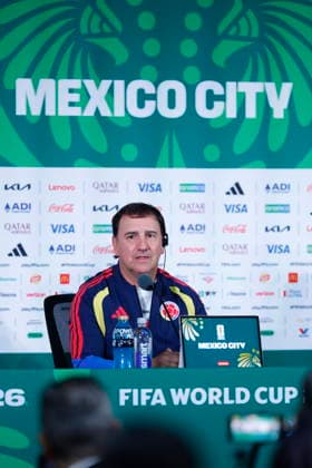 FIFA World Cup, WM, Weltmeisterschaft, Fussball 2026 - Colombia national team, Nationalteam press conference, PK, Pressekonferenz Colombia head coach Nestor Lorenzo speaks during a press conference in Mexico City, Mexico, 16 June 2026. Colombia will face Uzbekistan in a FIFA World Cup 2026 Group K soccer match on 17 June. MEXICO CITY Mexico  Copyright: xSASHENKAxGUTIERREZx