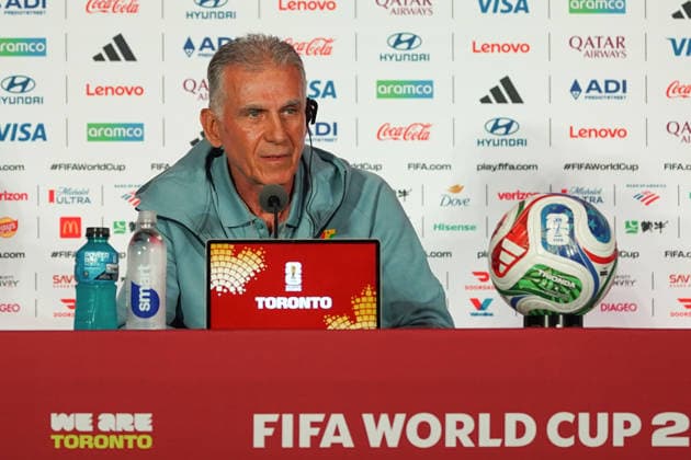 Ghana press conference, PK, Pressekonferenz - 2026 FIFA World Cup, WM, Weltmeisterschaft, Fussball Carlos QUEIROZ Head Coach of Ghana during the 2026 FIFA World Cup MD-1 Press Conference ahead of the Group L match between Ghana and Panama at Toronto Stadium. on June 16, 2026 in Toronto, Canada. (Photo by Leonardo Ramirez Eyepix Group) (Photo by Leonardo Ramirez Eyepix Group Eyepix via Nexpher Images) Toronto