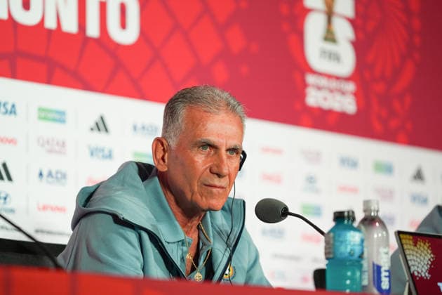 Ghana press conference, PK, Pressekonferenz - 2026 FIFA World Cup, WM, Weltmeisterschaft, Fussball Carlos QUEIROZ Head Coach of Ghana during the 2026 FIFA World Cup MD-1 Press Conference ahead of the Group L match between Ghana and Panama at Toronto Stadium. on June 16, 2026 in Toronto, Canada. (Photo by Leonardo Ramirez Eyepix Group) (Photo by Leonardo Ramirez Eyepix Group Eyepix via Nexpher Images) Toronto