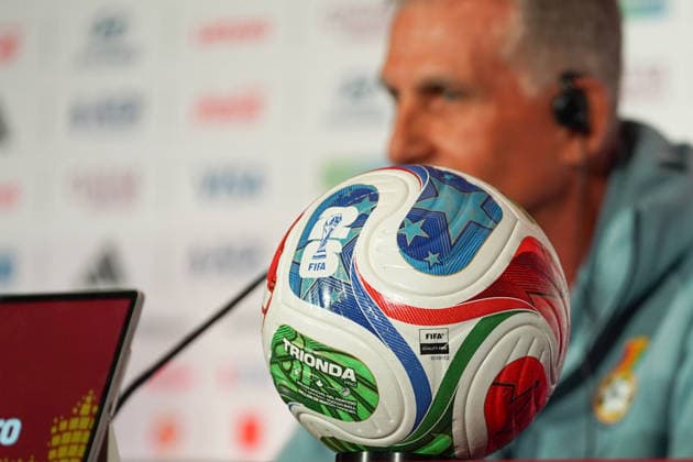 Ghana press conference, PK, Pressekonferenz - 2026 FIFA World Cup, WM, Weltmeisterschaft, Fussball Carlos QUEIROZ Head Coach of Ghana during the 2026 FIFA World Cup MD-1 Press Conference ahead of the Group L match between Ghana and Panama at Toronto Stadium. on June 16, 2026 in Toronto, Canada. (Photo by Leonardo Ramirez Eyepix Group) (Photo by Leonardo Ramirez Eyepix Group Eyepix via Nexpher Images) Toronto