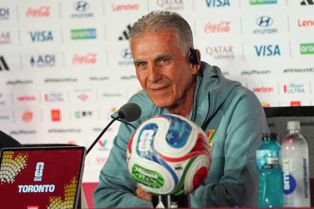 Ghana press conference, PK, Pressekonferenz - 2026 FIFA World Cup, WM, Weltmeisterschaft, Fussball Carlos QUEIROZ Head Coach of Ghana during the 2026 FIFA World Cup MD-1 Press Conference ahead of the Group L match between Ghana and Panama at Toronto Stadium. on June 16, 2026 in Toronto, Canada. (Photo by Leonardo Ramirez Eyepix Group) (Photo by Leonardo Ramirez Eyepix Group Eyepix via Nexpher Images) Toronto