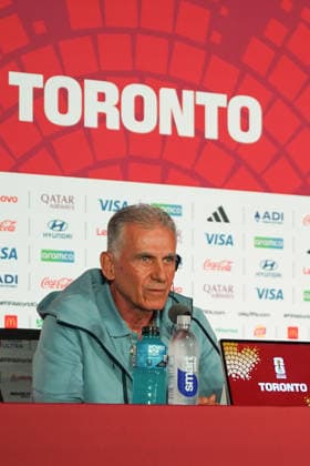 Ghana press conference, PK, Pressekonferenz - 2026 FIFA World Cup, WM, Weltmeisterschaft, Fussball Carlos QUEIROZ Head Coach of Ghana during the 2026 FIFA World Cup MD-1 Press Conference ahead of the Group L match between Ghana and Panama at Toronto Stadium. on June 16, 2026 in Toronto, Canada. (Photo by Leonardo Ramirez Eyepix Group) (Photo by Leonardo Ramirez Eyepix Group Eyepix via Nexpher Images) Toronto