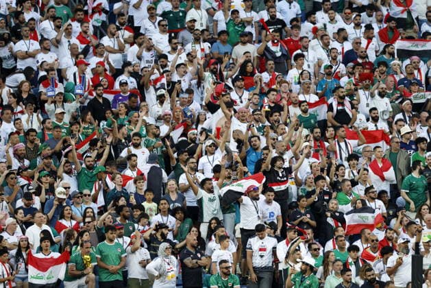 FIFA World Cup, WM, Weltmeisterschaft, Fussball 2026 - Group I - Iraq vs Norway Supporters of Iraq cheer during the FIFA World Cup 2026 group stage match Iraq against Norway, in Boston, USA, 16 June 2026. BOSTON United States  Copyright: xGREGxM.xCOOPERx