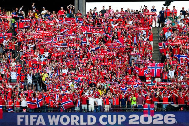 260616 Fans of Norway during the FIFA World Cup, WM, Weltmeisterschaft, Fussball 2026 group stage football match between Iraq and Norway on June 16, 2026 in Foxborough. Photo: Vegard Grott BILDBYRAN kod VG VG0955 bbeng fotboll football soccer fotball vm fotbolls-vm fotball-vm fotbolls-vm 2026 fifa world cup 2026 norge norway iraq irak publik *** June 16, 2026  Copyright: VEGARDxGRoTT BB260616VG061