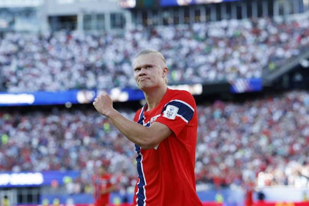FIFA World Cup, WM, Weltmeisterschaft, Fussball 2026 - Group I - Iraq vs Norway epaselect Erling Haaland of Norway celebrates scoring the 2-1 goal during the FIFA World Cup 2026 group stage match Iraq against Norway, in Boston, Massachusetts, USA, 16 June 2026. Foxborough United States  Copyright: xGREGxM.xCOOPERx