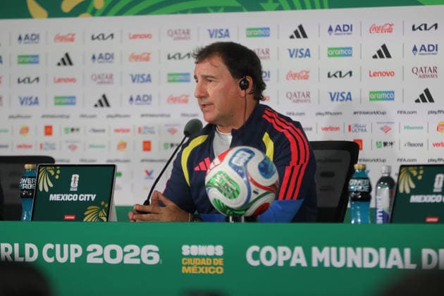 Colombia v Uzbekistan FIFA World Cup, WM, Weltmeisterschaft, Fussball 2026 Group K press conference, PK, Pressekonferenz Head Coach of Colombia national soccer team Nestor Lorenzo speaks during a press conference ahead of the FIFA World Cup Group K first-round match between Colombia and Uzbekistan at Mexico City Stadium. on June 16, 2026 in Mexico City, Mexico. (Photo by Ian Robles Eyepix Group) Copyright: xIanxRobles xEyepixxGroupx EL_16062026_187353JPEG