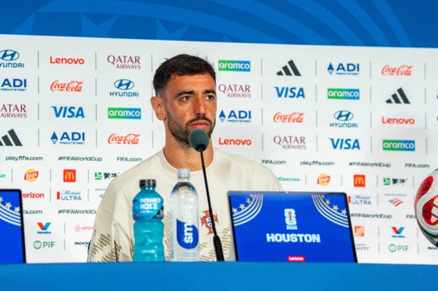 2026 FIFA World Cup, Group K, Match 1, Portugal vs. DR Congo, June 16, 2026, at NRG Stadium in Houston, Texas; press conference with Bruno Fernandes and Roberto Martinez; Trionda Ball,detected_source_language Copyright: xBahhoxKarax