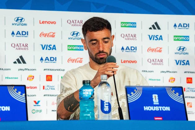 2026 FIFA World Cup, Group K, Match 1, Portugal vs. DR Congo, June 16, 2026, at NRG Stadium in Houston, Texas; press conference with Bruno Fernandes and Roberto Martinez; Trionda Ball,detected_source_language Copyright: xBahhoxKarax