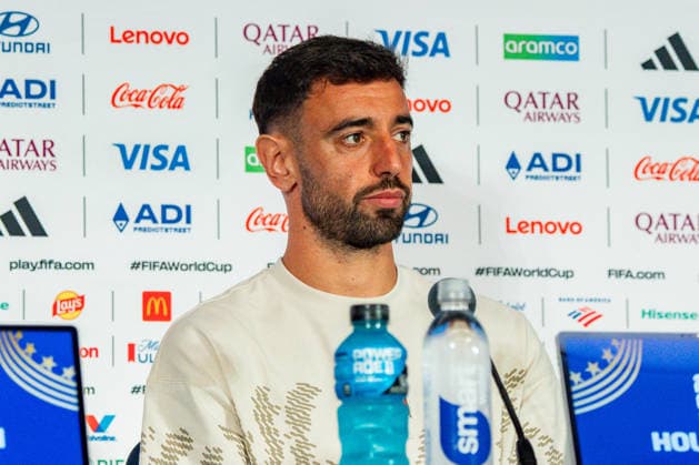 2026 FIFA World Cup, Group K, Match 1, Portugal vs. DR Congo, June 16, 2026, at NRG Stadium in Houston, Texas; press conference with Bruno Fernandes and Roberto Martinez; Trionda Ball,detected_source_language Copyright: xBahhoxKarax