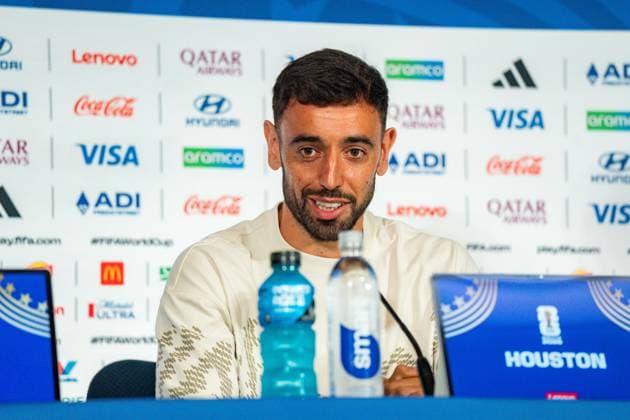 2026 FIFA World Cup, Group K, Match 1, Portugal vs. DR Congo, June 16, 2026, at NRG Stadium in Houston, Texas; press conference with Bruno Fernandes and Roberto Martinez; Trionda Ball,detected_source_language Copyright: xBahhoxKarax