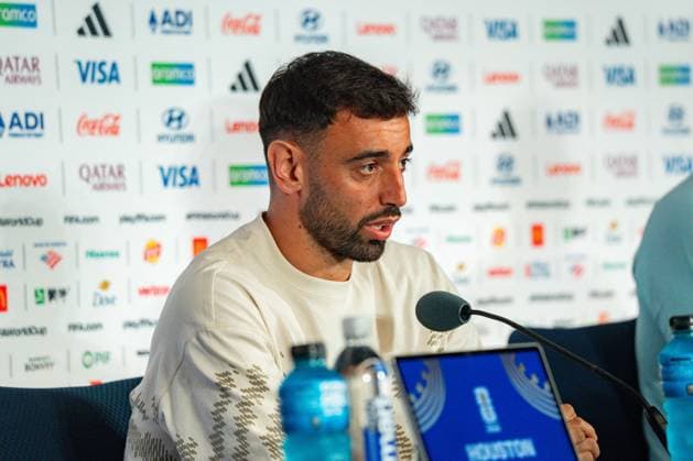 2026 FIFA World Cup, Group K, Match 1, Portugal vs. DR Congo, June 16, 2026, at NRG Stadium in Houston, Texas; press conference with Bruno Fernandes and Roberto Martinez; Trionda Ball,detected_source_language Copyright: xBahhoxKarax