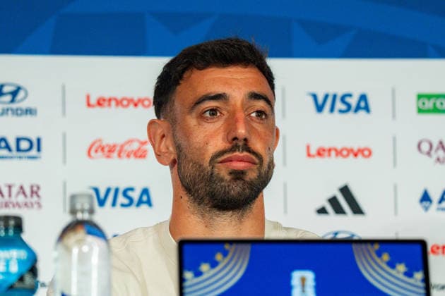 2026 FIFA World Cup, Group K, Match 1, Portugal vs. DR Congo, June 16, 2026, at NRG Stadium in Houston, Texas; press conference with Bruno Fernandes and Roberto Martinez; Trionda Ball,detected_source_language Copyright: xBahhoxKarax