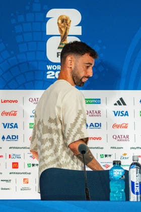 2026 FIFA World Cup, Group K, Match 1, Portugal vs. DR Congo, June 16, 2026, at NRG Stadium in Houston, Texas; press conference with Bruno Fernandes and Roberto Martinez; Trionda Ball,detected_source_language Copyright: xBahhoxKarax