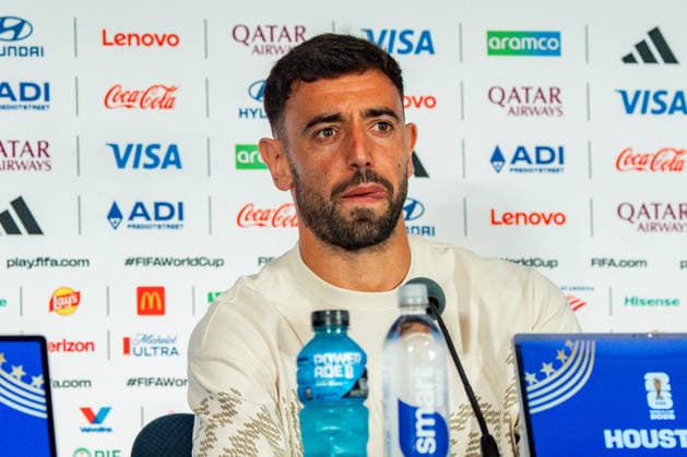 2026 FIFA World Cup, Group K, Match 1, Portugal vs. DR Congo, June 16, 2026, at NRG Stadium in Houston, Texas; press conference with Bruno Fernandes and Roberto Martinez; Trionda Ball,detected_source_language Copyright: xBahhoxKarax