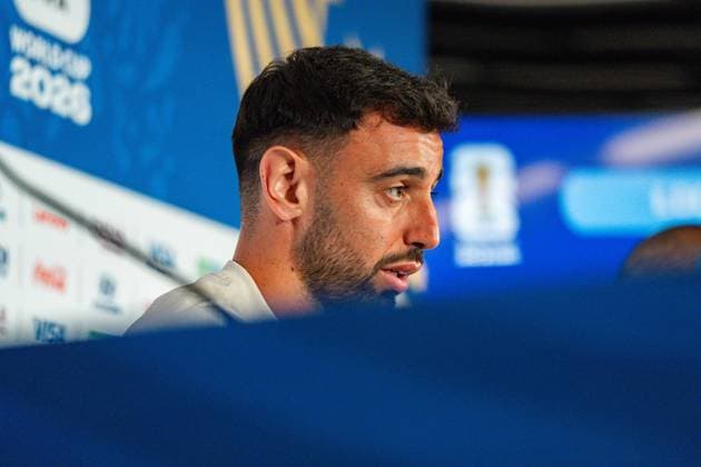 2026 FIFA World Cup, Group K, Match 1, Portugal vs. DR Congo, June 16, 2026, at NRG Stadium in Houston, Texas; press conference with Bruno Fernandes and Roberto Martinez; Trionda Ball,detected_source_language Copyright: xBahhoxKarax