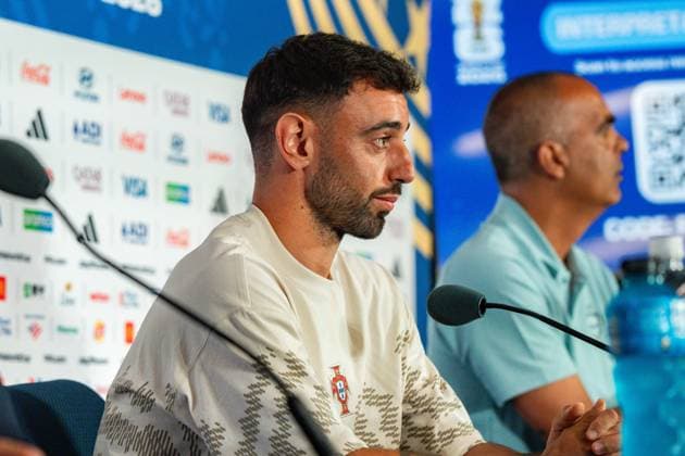 2026 FIFA World Cup, Group K, Match 1, Portugal vs. DR Congo, June 16, 2026, at NRG Stadium in Houston, Texas; press conference with Bruno Fernandes and Roberto Martinez; Trionda Ball,detected_source_language Copyright: xBahhoxKarax