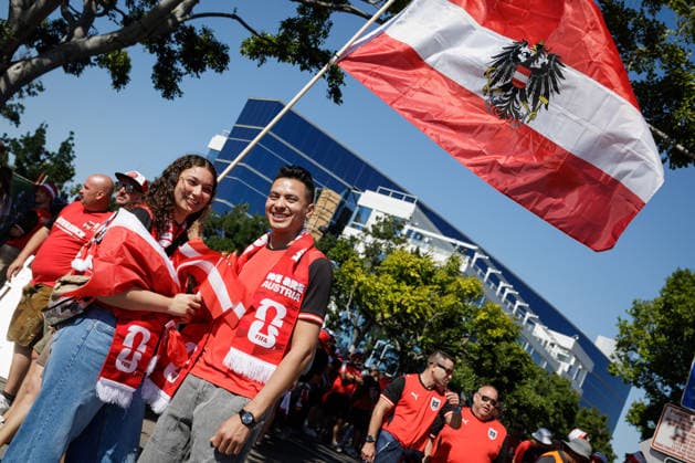 SOCCER - FIFA World Cup, WM, Weltmeisterschaft, Fussball 2026 SANTA CLARA,CALIFORNIA,USA,17.JUN.26 - SOCCER - FIFA World Cup 2026, group stage, Austria vs Jordan. Image shows fans of AUT.  GEPAxpictures xArminxRauthner