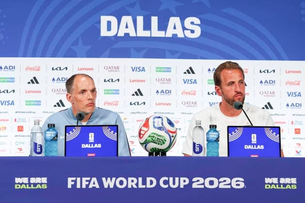 England v Croatia, FIFA World Cup, WM, Weltmeisterschaft, Fussball 2026 press conference, PK, Pressekonferenz England Head Coach Thomas Tuchel GER England forward Harry Kane (9) during the MD-1 England Press Conference ahead of the England v Croatia FIFA WORLD CUP 2026 match, Dallas Stadium, Arlington, United States on 16 June 2026 Credit: Phil Duncan Every Second Media Editorial use only. All images are copyright Every Second Media Limited. No images may be reproduced without prior permission. Copyright: xIMAGO EveryxSecondxMediax ESM-2040-0013 PhilxDuncanx xEveryxSecondxMediax
