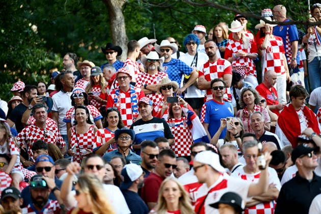 Dallas, 160626. Numerous Croatian fans gathered at the American-Croatian Friendship Parade, which started from Civic Garden to Ferris Plaza. The event was organized before the match of the Croatian national football team. Photo: Boris Kovacev CROPIX Copyright: xxBorisxKovacevx navijaci_dallas33-160626
