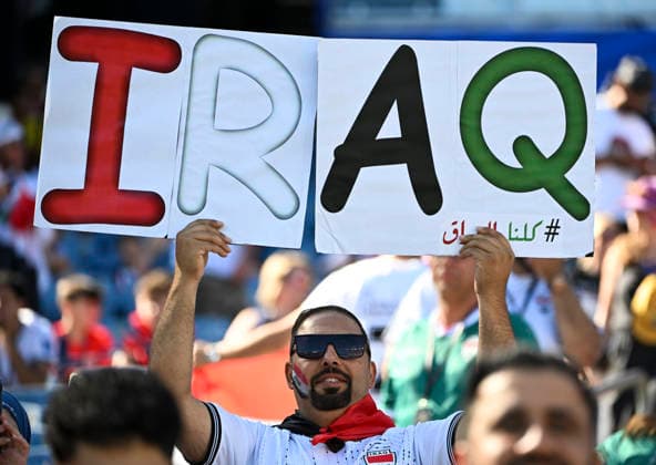 (260617) -- BOSTON, June 17, 2026 -- A fan of Iraq is seen during the group I match between Norway and Iraq at the FIFA World Cup, WM, Weltmeisterschaft, Fussball 2026 at Boston Stadium in Boston, the United States, June 16, 2026. ) (SP)U.S.-BOSTON-FOOTBALL-FIFA WORLD CUP-GROUP I-NOR VS IRQ ChenxYichen 