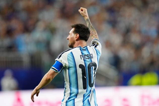 Argentina v Algeria - FIFA World Cup, WM, Weltmeisterschaft, Fussball 2026 - Group J KANSAS CITY, UNITED STATES - JUNE 16: Lionel Messi of Argentina celebrates after scoring a goal during the 2026 FIFA World Cup First Stage Group J match between Argentina and Algeria at Arrowhead Stadium (Kansas City Stadium) in Kansas City, Missouri, United States on June 16, 2026. Hakan Akgun Anadolu Missouri United States. Editorial use only. Please get in touch for any other usage.  Copyright: x2026xAnadoluxHakanxAkgunx