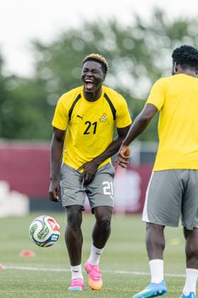 Kojo Peprah Oppong of Ghana in action during the training session before the FIFA World Cup, WM, Weltmeisterschaft, Fussball game between Ghana and Panama at Centennial Park on June 16, 2026 in Toronto, Ontario, Canada  Copyright: xCurtisxWongx xSPPx Sportspressphoto_SPR168098