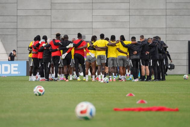 Ghana Training Day Ahead FIFA World Cup, WM, Weltmeisterschaft, Fussball Match Against Panama Ghana national football team warms-up during the training day ahead the 2026 FIFA World Cup Group L match against Panama at Centennial Park. on June 16, 2026 in Toronto, Canada. (Photo by Leonardo Ramirez Eyepix Group) (Photo by Leonardo Ramirez Eyepix Group Eyepix via Nexpher Images) Toronto