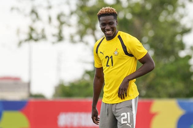 Ghana Training Day Ahead FIFA World Cup, WM, Weltmeisterschaft, Fussball Match Against Panama Kojo Peprah Oppong 21 of Ghana national football team warms-up during the training day ahead the 2026 FIFA World Cup Group L match against Panama at Centennial Park. on June 16, 2026 in Toronto, Canada. (Photo by Leonardo Ramirez Eyepix Group) Copyright: xLeonardoxRamirezx xEyepixxGroupx LR16062026-03683