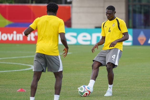 Ghana Training Day Ahead FIFA World Cup, WM, Weltmeisterschaft, Fussball Match Against Panama Jonas Adjetey 04 of Ghana national football team warms-up during the training day ahead the 2026 FIFA World Cup Group L match against Panama at Centennial Park. on June 16, 2026 in Toronto, Canada. (Photo by Leonardo Ramirez Eyepix Group) Copyright: xLeonardoxRamirezx xEyepixxGroupx LR16062026-03758