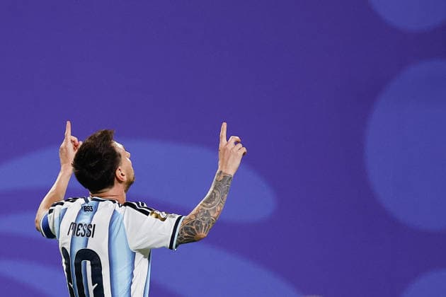 Lionel Messi of Argentina celebrates during the FIFA World Cup, WM, Weltmeisterschaft, Fussball 2026 group stage match Argentina against Algeria at Arrowhead Stadium in Kansas, United States, 16 June 2026. FIFA World Cup 2026 - Group J - Argentina vs Algeria !ACHTUNG: NUR REDAKTIONELLE NUTZUNG!  Copyright: xJuanxIgnacioxRoncoronix GR3267 20260617-55020617225_1
