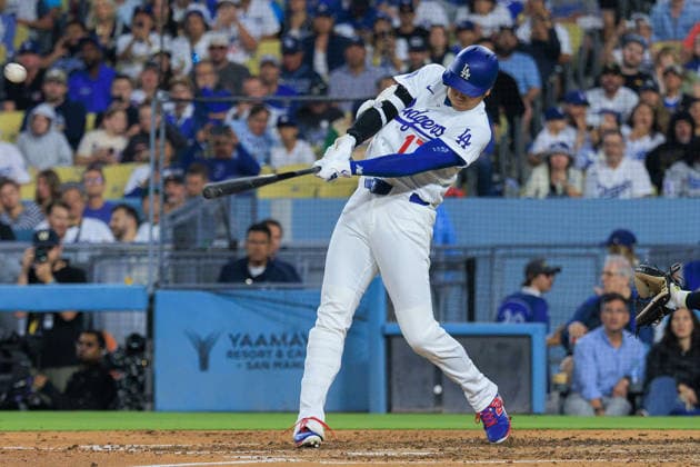 June 16, 2026, Los Angeles, California, USA: Shohei Ohtani 17 of the Los Angeles Dodgers hits a solo home run in the sixth inning during a regular season MLB, Baseball Herren, USA game against the Tampa Bay Rays on Tuesday June 16, 2026 at Dodger Stadium in Los Angeles, California. Dodgers defeat Rays, 1-0. JAVIER ROJAS PI Los Angeles USA - ZUMAp124 20260616_zaa_p124_001 Copyright: xJavierxRojasx