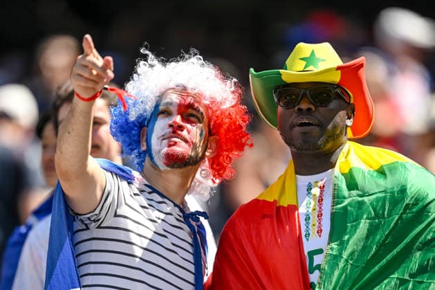 Supporters of france and Senegal during the FIFA World Cup, WM, Weltmeisterschaft, Fussball 2026 Group I match between France and Senegal at New York New Jersey Stadium on June 16, 2026 in East Rutherford, United States. (Photo by Harry Langer DeFodi Images) - *** Supporters of France and Senegal during the 2026 FIFA World Cup Group I match between France and Senegal at New York New Jersey Stadium on June 16, 2026, in East Rutherford, United States. Photo by Harry Langer, DeFodi Images,detected_source_language