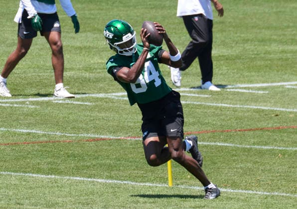 New York Jets wide receiver Malik McClain (84) during minicamp at the Atlantic Health Jets Training Center, Florham Park, New Jersey on Tuesday June 16, 2026. CSM NFL, American Football Herren, USA 2026: New York Jets Minicamp June 16  - ZUMAc04_ 20260616_zma_c04_170 Copyright: xDuncanxWilliamsx