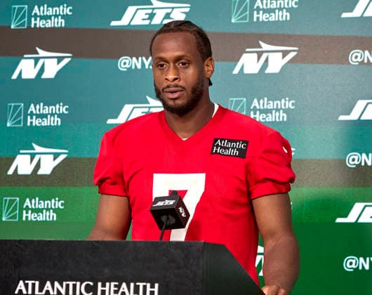 New York Jets quarterback Geno Smith (7) during press conference, PK, Pressekonferenz after minicamp at the Atlantic Health Jets Training Center, Florham Park, New Jersey on Tuesday June 16, 2026. CSM Florham Park United States - ZUMAc04_ 20260616_zma_c04_193 Copyright: xDuncanxWilliamsx